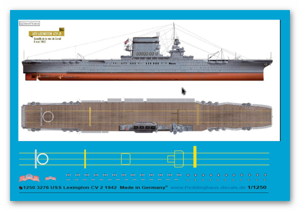 Peddinghaus-Decals 1:1250 3276 USS Lexington CV 2