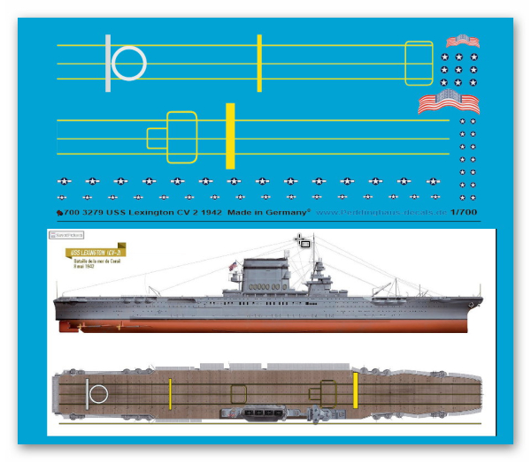 Peddinghaus-Decals 1:700 3279 USS Carrier Lexington CV 2