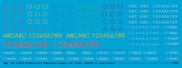Peddinghaus-Decals 1/48 3289 english tank markings from 1944