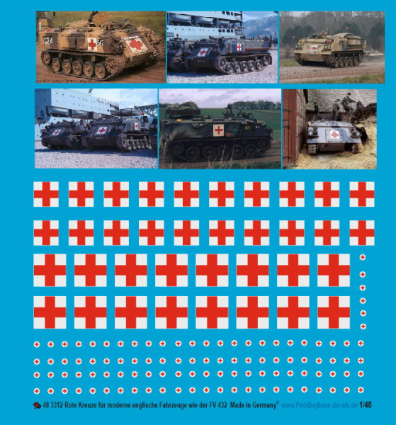 Peddinghaus-Decals 1/48 3312 Rote Kreuze für englische Sanitätspanzer Typ FV 432