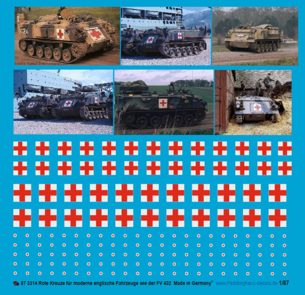 Peddinghaus 1/87 3314 Red crosses for english ambulancetanks Typ FV 432