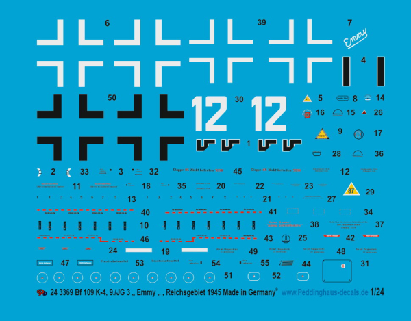 Peddinghaus 1/24 3369 Bf 109 K-4, 9/JG 3 "Emmy"