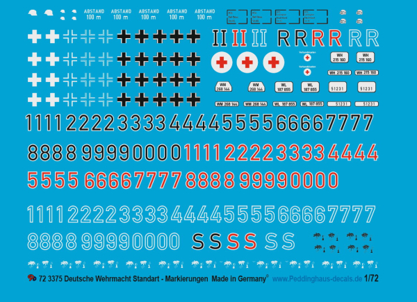 Peddinghaus-Decals 1:72  3375 Deutsche Wehrmacht Standart Markierungen