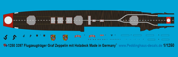 Peddinghaus-Decals 1:1250 3397 german aircraft carrier Graf Zeppelin with wooden deck
