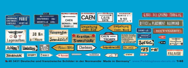 Peddinghaus-Decals 1/48 3431 german and french roadsings in the Normandy