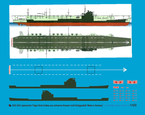 Peddinghaus-Decals 1:1250 3435 japonese Carrier Ibuki
