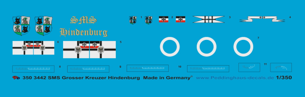 Peddinghaus 1/350 3442 SMS Grosser Kreuzer HIndenburg Kaiserliche Marine