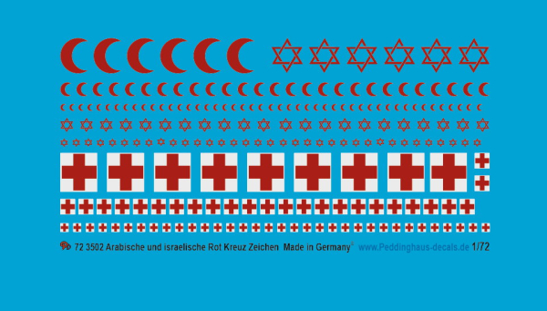 Peddinghaus-Decals 1:72  3502 Arabische und israelische Rot-Kreuz Zeichen