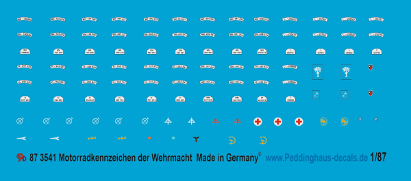 Peddinghaus-Decals 1/87 3541 Motorbike lizence plates of the german army