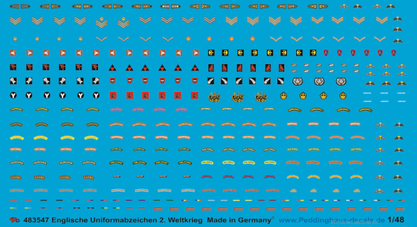 Peddinghaus-Decals 1/48 3547 Englische Uniformabzeichen 2. Weltkrieg
