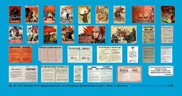 Peddinghaus-Decals 1/48 3610 Russian Propagandposter and german wall annoucments