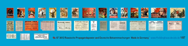 Peddinghaus-Decals 1/87 3612 Russian Propagandposter and german wall annoucments