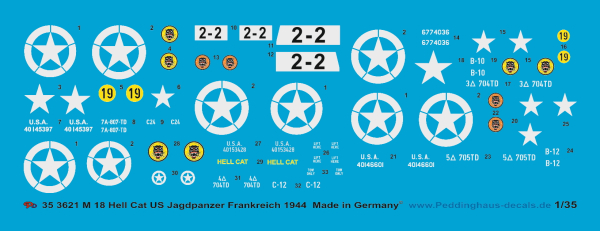 Peddinghaus-Decals 1:35 3621 M 18 Hell Cat  US tanks Normandie