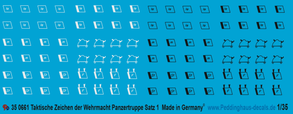 Peddinghaus-Decals 1:35  0661  tactical markings tank units Set No 1