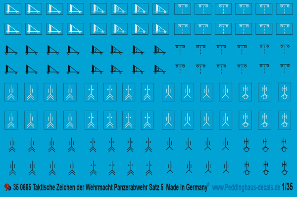 Peddinghaus-Decals 1:35  0665  tactical markings anti tank units Set No 5