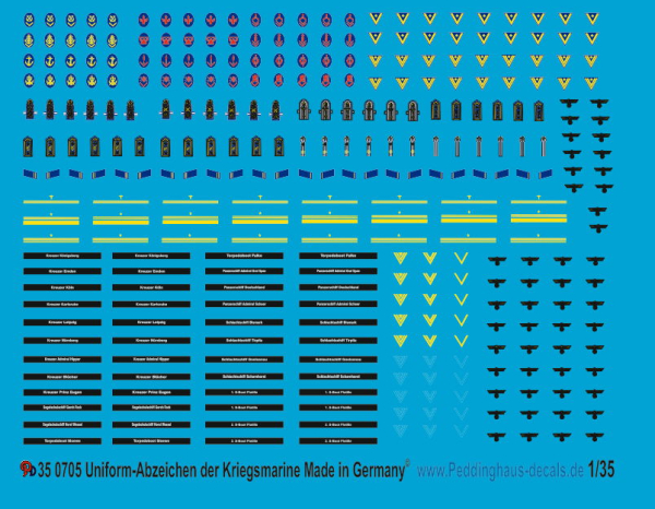 Peddinghaus-Decals 1:35  0705  Uniform insignia for german navy uniforms