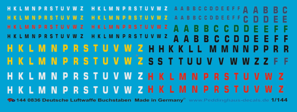 Peddinghaus-Decals 1:144 0836 German airforce letters