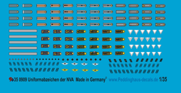 Peddinghaus-Decals 1:35  0909  DDR - Uniform Decals Volkspolizei 1952-1956
