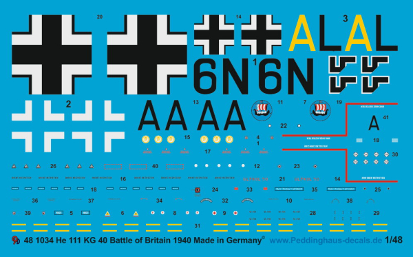 Peddinghaus-Decals 1/48 1034  He 111 KG 100 Battle of Britain