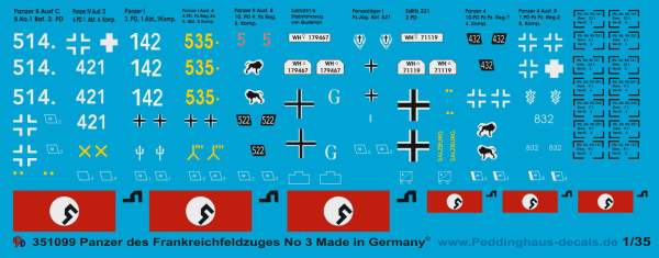 Peddinghaus-Decals 1:35 1099 german tanks of the french campaign No 3