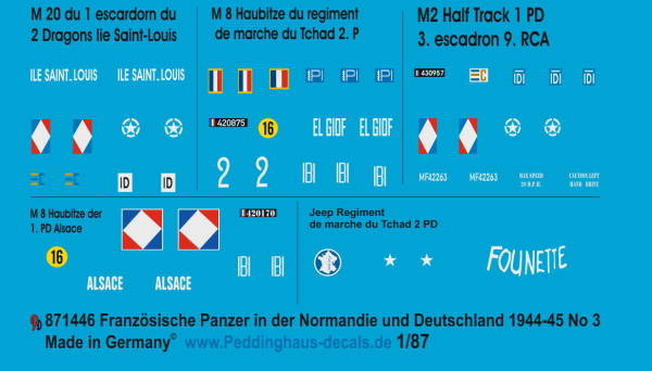 Peddinghaus 1/87 1446  Französische Panzer Normandie und Deutschland 44-45 No 3