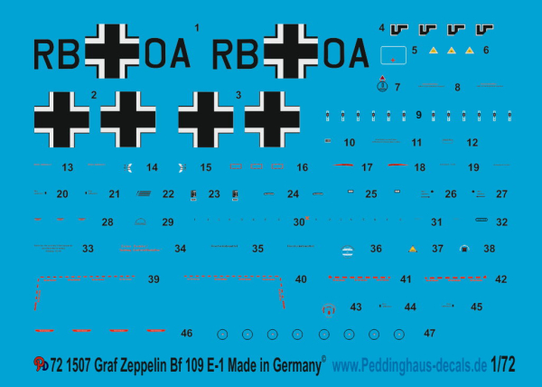 Peddinghaus-Decals 1/72 1507 Graf Zeppelin Bf  109 E