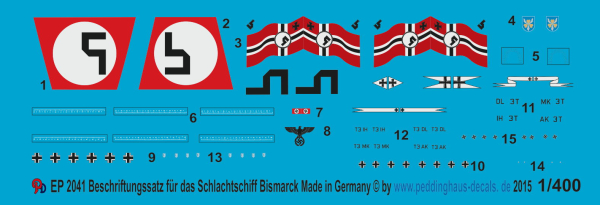 Peddinghaus 1/400 2041  Schlachtschiff Bismark