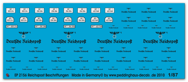 Peddinghaus 1/87 2156 German Reichspost markings