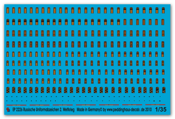 Peddinghaus-Decals 1:35  2226  Russische Uniformabzeichen 2. Weltkrieg