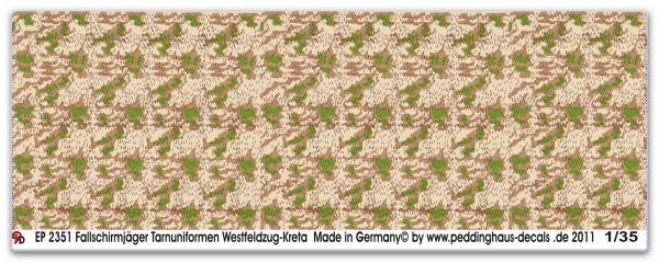 Peddinghaus-Decals 1:35  2351  Fallschirmjäger Tarnuniformen Westfeldzug-Kreta