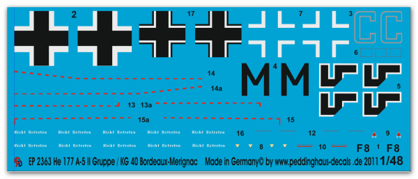 Peddinghaus-Decals 1:48 2363 He 177 A-5 der II Gruppe/ KG 40 Bordeaux-Merignac