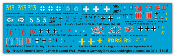 Peddinghaus-Decals 1:48 2382 Panzer II 1939 - 1941 Polen bis Rußland