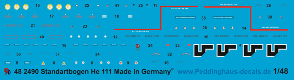 Peddinghaus-Decals 1:48 2490 Standart stencils He 111