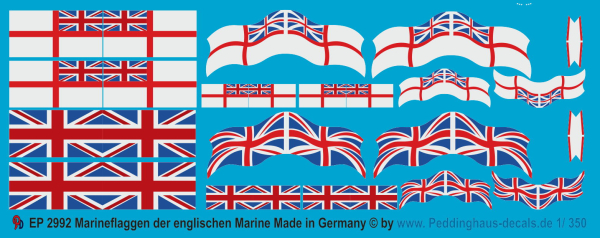 Peddinghaus 1/350 2992  Marineflaggen der englischen Marine 2. WK