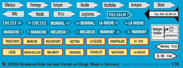 Peddinghaus-Decals 1:35 3005 Roadsignes " Battle of the Bulge"