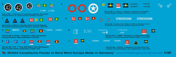Peddinghaus-Decals 1/48 3024 Canadian tanks in North West Europe