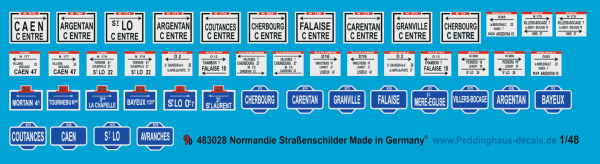 Peddinghaus-Decals 1/48 3028 Roadsigns in Normandy