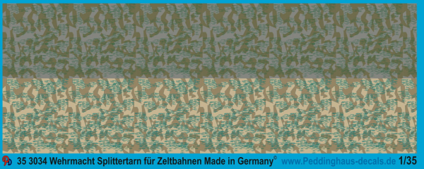 Peddinghaus-Decals 1:35 3034 german Army Splittertarn for Army tents and Raincoat, 2 different colours