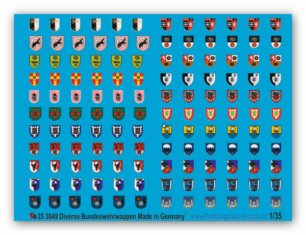 Peddinghaus-Decals 1:35 3050 German Army ( Bundeswehr) unit signs