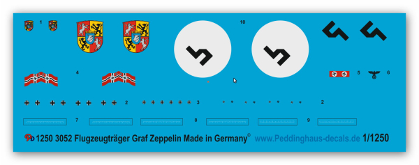 Peddinghaus-Decals 1:1250 3052 Flugzeugträger Graf Zeppelin