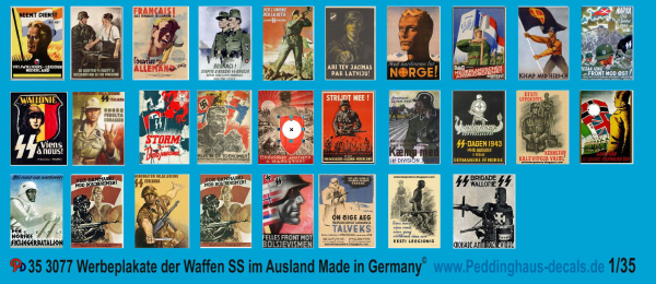 Peddinghaus-Decals 1:35 3077 Recruting wallpapers of the Waffen SS in Europe