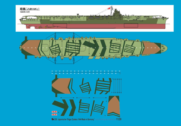Peddinghaus-Decals 1:1250  3121 Japonese carrier Zuikaku 1944 decksmarkings