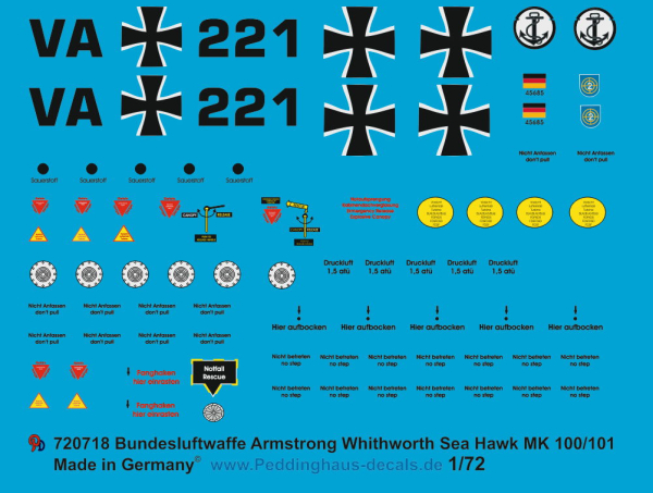 Peddinghaus-Decals 1/72 1161 Balkenkreuze Bundesluftwaffe 