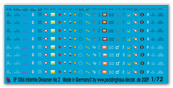 Peddinghaus-Decals 1:72 1056  Deutsche Infantriedivisionen No 2