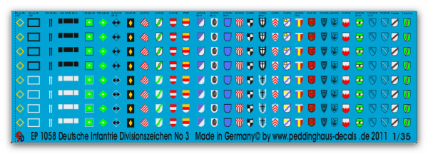 Peddinghaus-Decals 1:35 1058 Deutsche Infantriedivisionen No 3