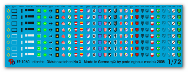 Peddinghaus-Decals 1:72 1060  German Infantry Division markings No 3