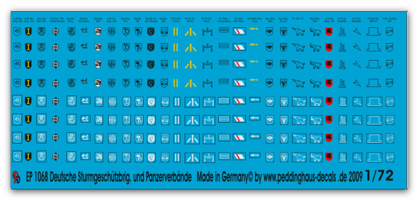 Peddinghaus-Decals 1:72 1068   Deutsche Sturmgeschützbrigarden und Panzerverbände No 1
