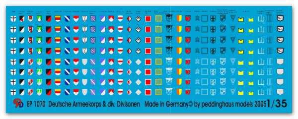 Peddinghaus-Decals 1:35 1070 german Armeecorps and div. Divisonsmarkings
