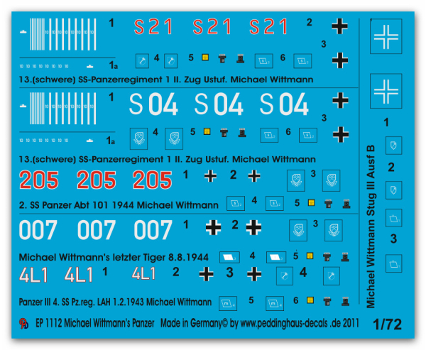 Peddinghaus-Decals 1:72 1112 Michael Wittmann's Panzer