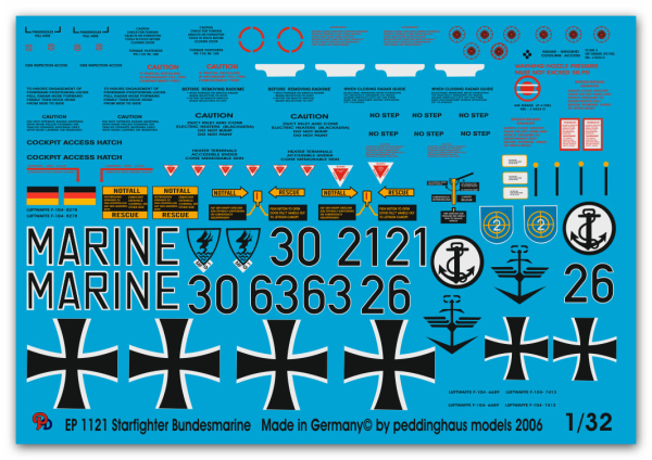 Peddinghaus 1/32 1121  german Navy Starfighter markings